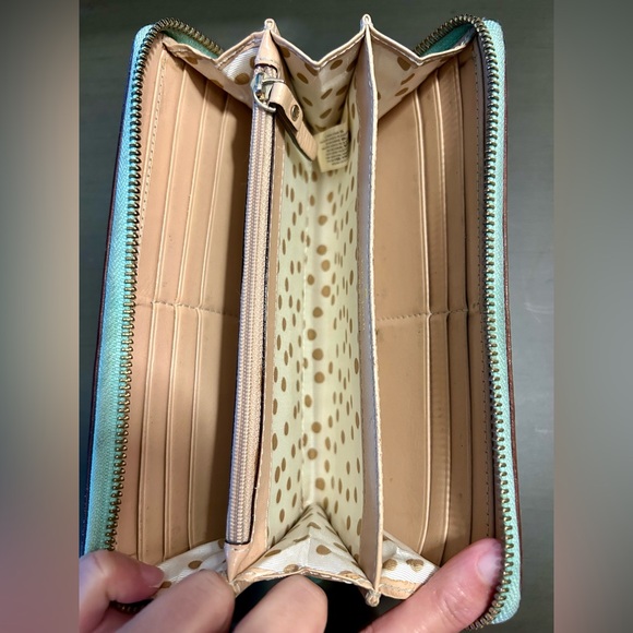 Kate Spade Turquoise Wellesley Neda Wallet Zip Around Cardholder Clutch - Picture 3 of 16